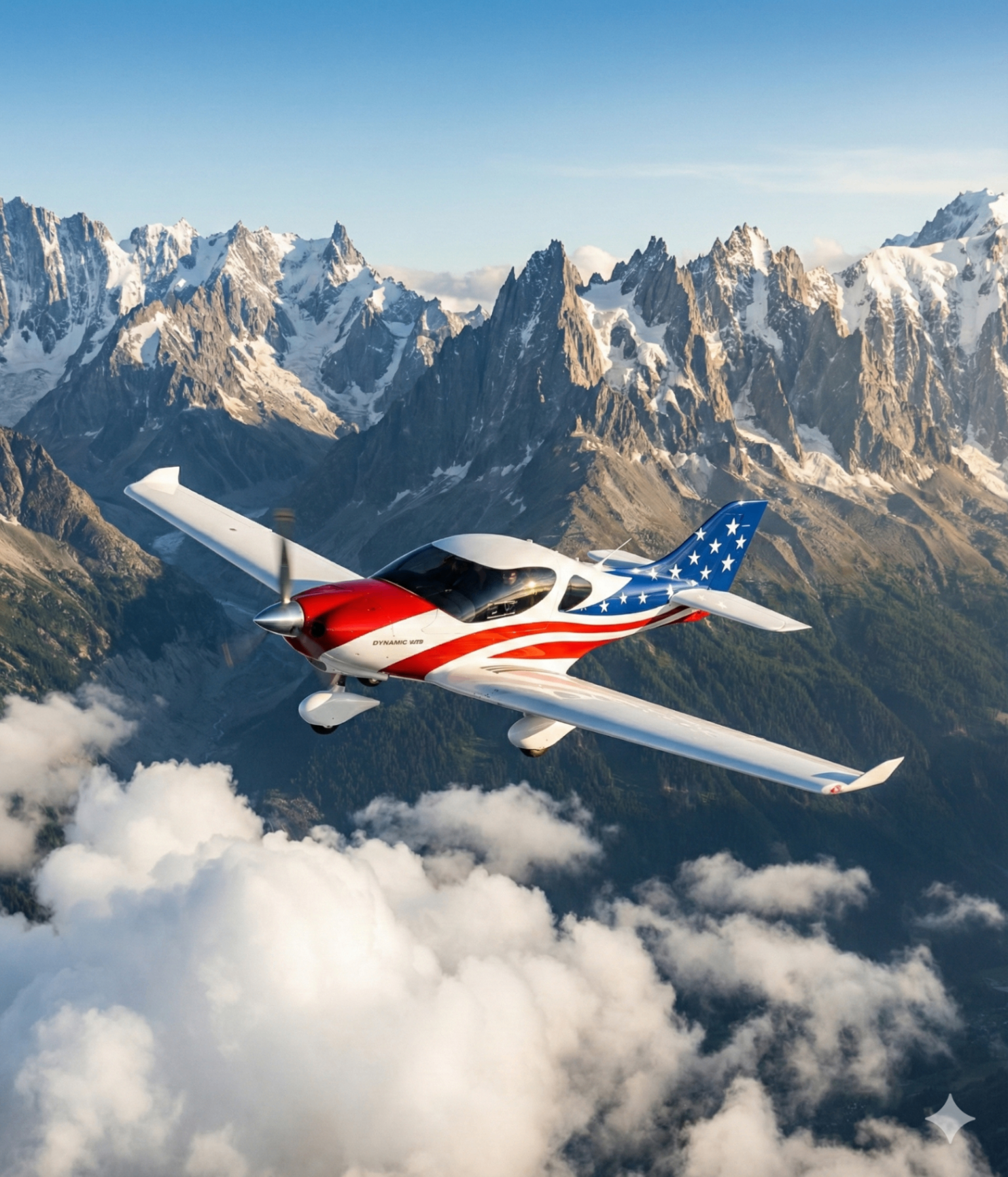 Dynamic OKA flying over mountains