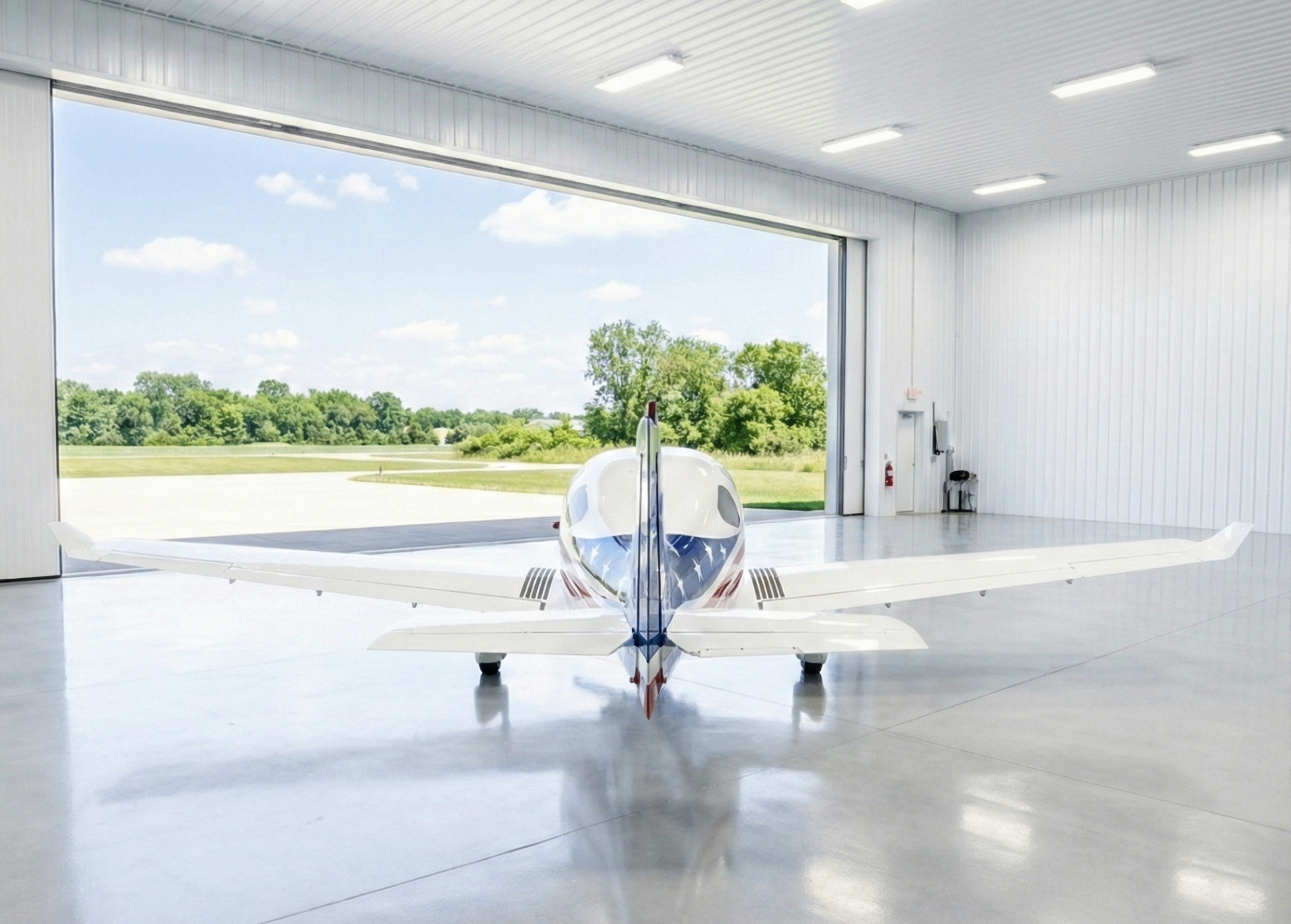 Dynamic OKA Aircraft in hangar